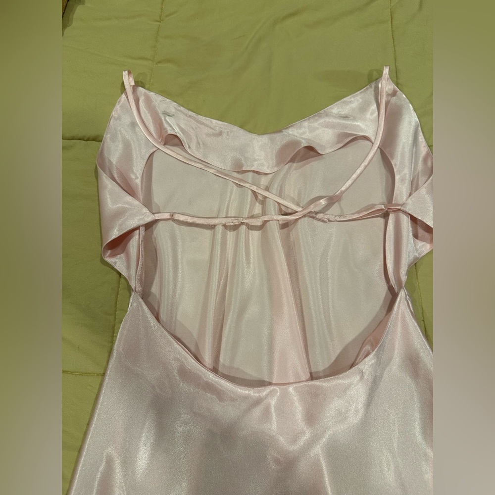 Victoria’s Secret Pale Pink Silky Chemise Slip Dress Lingerie Négligée Size L - Picture 6 of 12